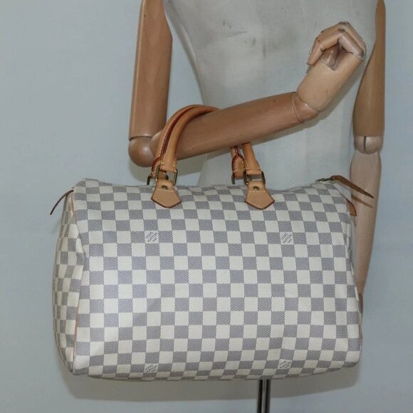 LOUIS VUITTON Damier Azur Speedy 35 Hand Bag - Picture 1 of 16